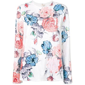 floral sequinned top