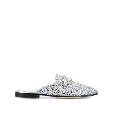 glitter crystal buckle slippers