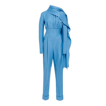 Harley Virgin Wool Gabardine Scarf-Effect Jumpsuit