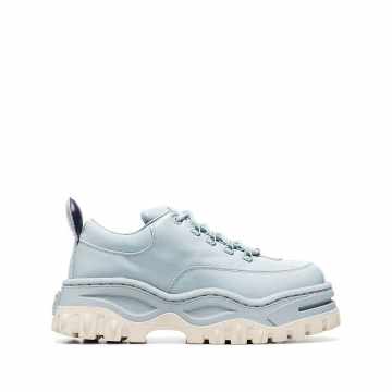 patent blue Angel chunky flatform sneakers