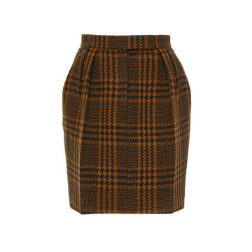 Drina Plaid Wool Skirt