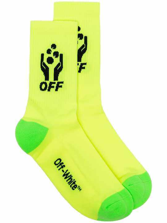 fluorescent yellow hands image socks展示图