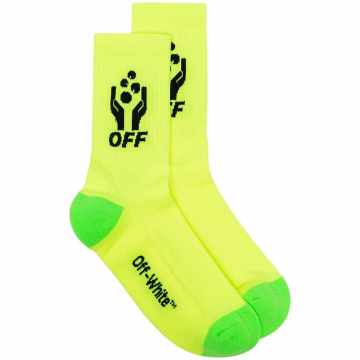 fluorescent yellow hands image socks
