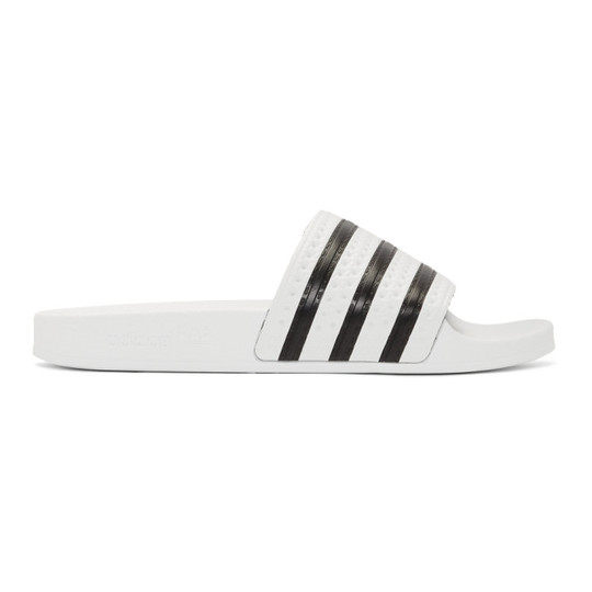 White & Black Adilette Sandals展示图