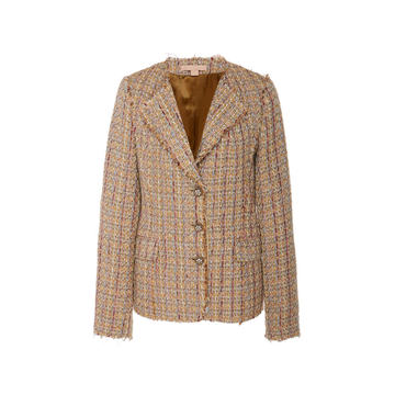 Portman Single-Breasted Collarless Tweed Jacket