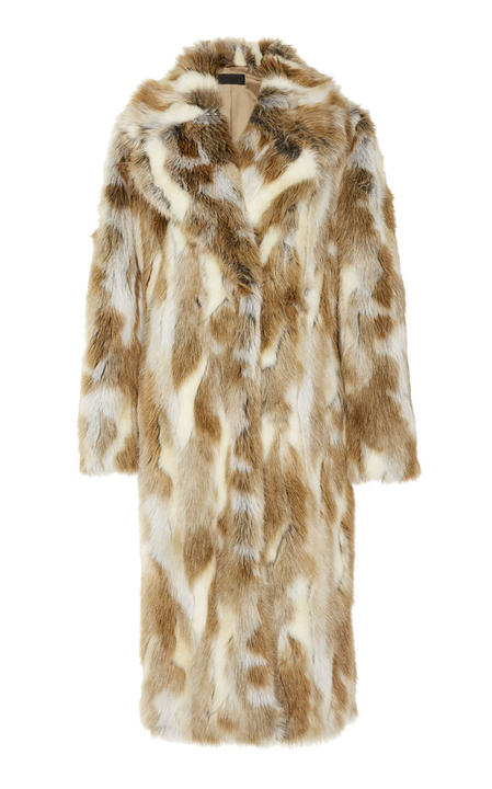 Simon Oversized Multi-Colored Faux Fur Coat展示图