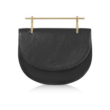 Black Leather Mini Half Moon Bag