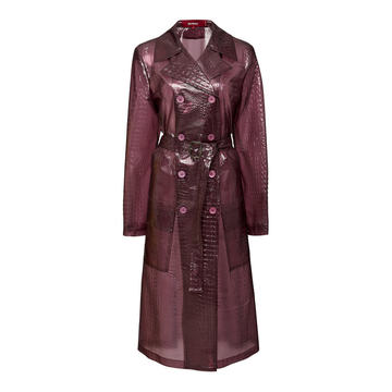 Nisa Croc-Effect PVC Trench Coat