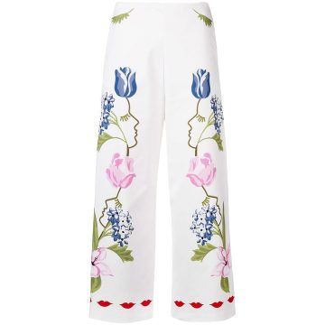 cropped printed trousers
