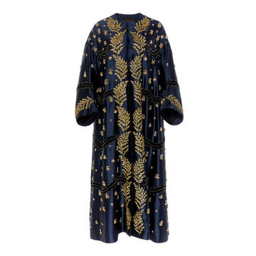 Hawwa Silk-Blend Embellished Taffeta Coat