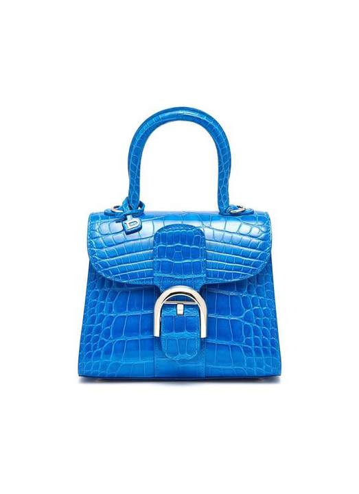 'Brillant Mini' patent alligator leather satchel展示图