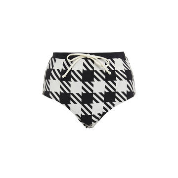 Monika Houndstooth Hish-Rise Bikini Briefs