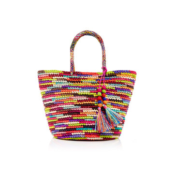 Tassled Straw Tote