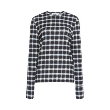 Long Sleeved Grid Print Shirt