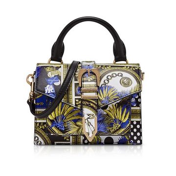 Heritage Border Print Iconic Buckle Satchel Bag