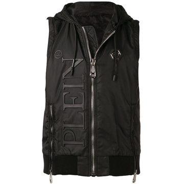 sleeveless hooded jacket