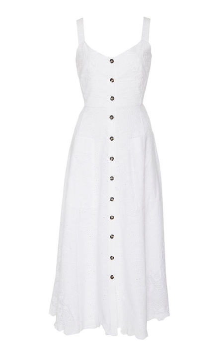 Fara-B Broderie Anglaise Cotton Midi Dress展示图