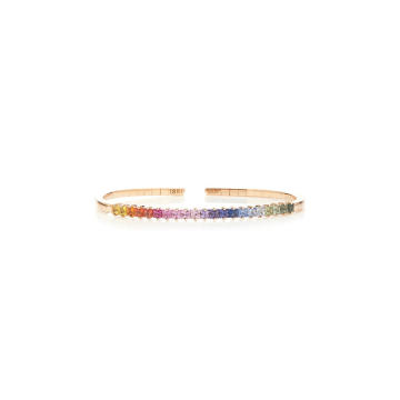 18K Rose Gold And Sapphire Bangle