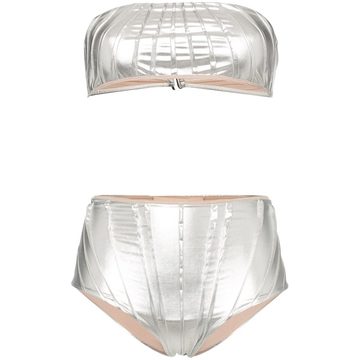 pleated bandeau bikini