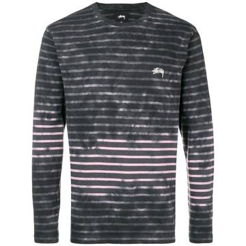 STUSSY 11400960002 TO BLEACH STRIPE LS CREW CHARCOAL