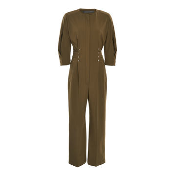 Pleated Waist Jersey Jumpsuit