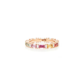 18K Rose Gold, Diamond And Sapphire Ring