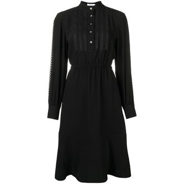 mandarin collar midi dress