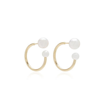 Kelly 14K Gold Pearl Hoop Earrings