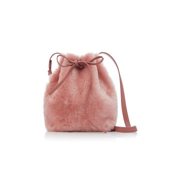 Mini Shearling Bucket Handbag