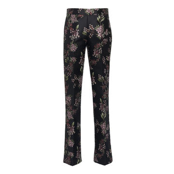 Floral Printed Skinny Leg Satin Pants