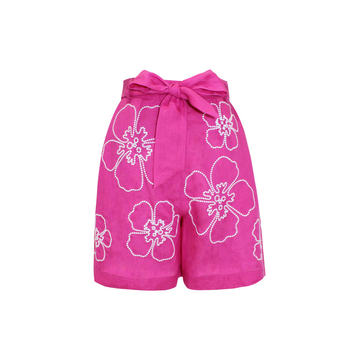 Helly Linen Embroidered Shorts