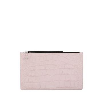 crocodile-effect clutch bag