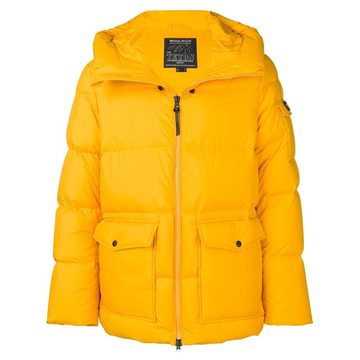 zipped up padded jacket