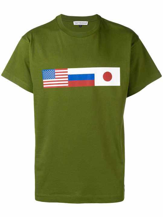 flag print T-shirt展示图