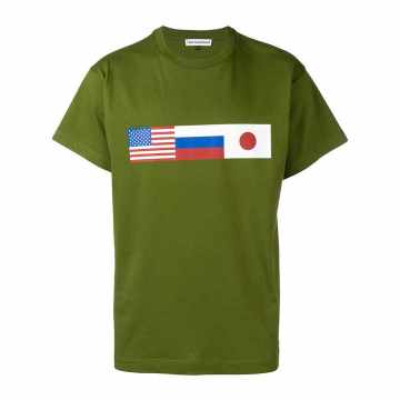 flag print T-shirt