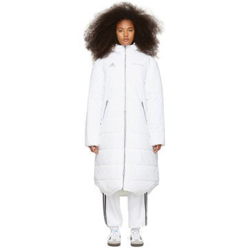 White adidas Originals Edition Long Puffer Jacket