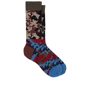 Camouflage Cotton-Blend Mid-Calf Socks