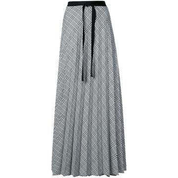 plaid flared maxi skirt