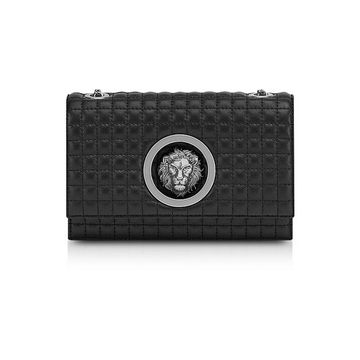 Black Quilted Nappa Leather Clutch