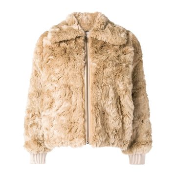 faux fur zipped jacket