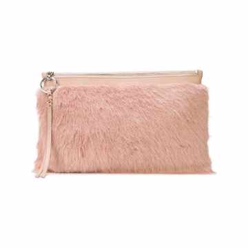 faux fur large clutch