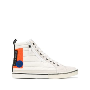 colour-block hi-top sneakers