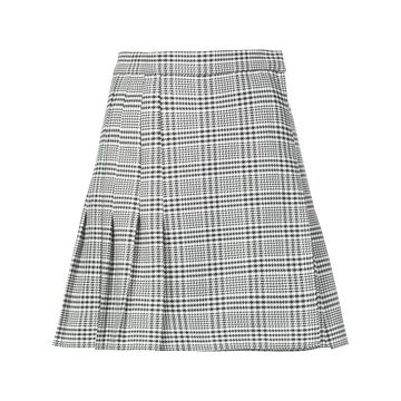 plaid flared mini skirt