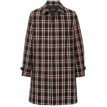 checked single breasted coat