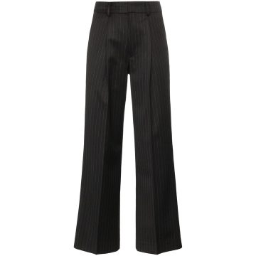 pinstripe flared trousers