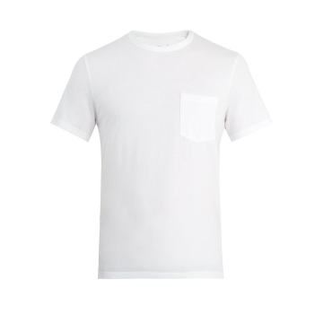 Patch-pocket cotton-blend T-shirt