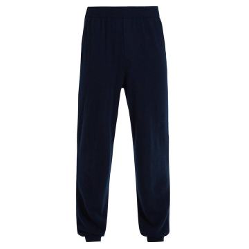 Relaxed-fit cashmere-blend track pants
