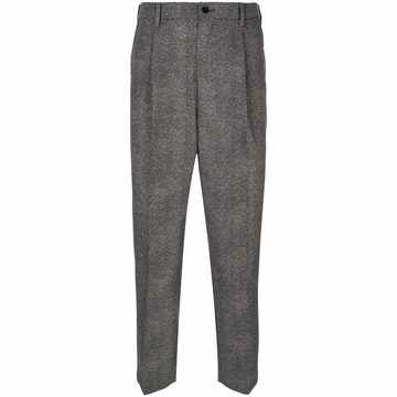 marl drop-crotch tailored trousers