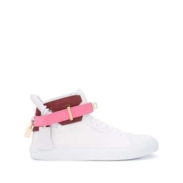 hi-top ankle strap sneakers