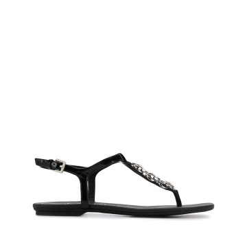chain embellished thong sandals